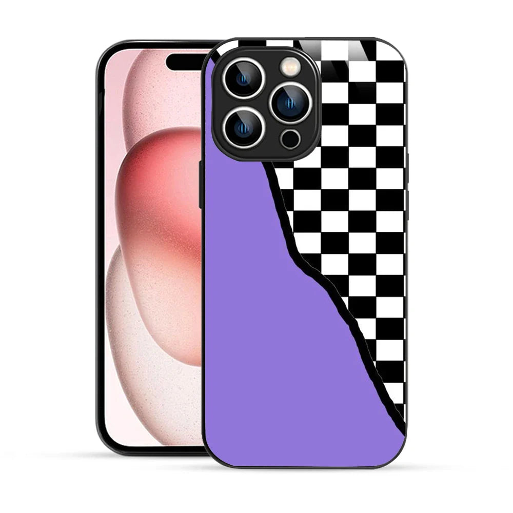 Bornstud Retro Checkerboard Aesthetic Printed Case for iPhone 15 Pro Max