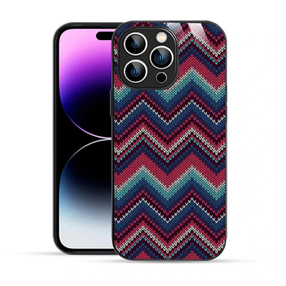 Bornstud Cozy Knit Pattern Aesthetic Printed Case for iPhone 14 Pro