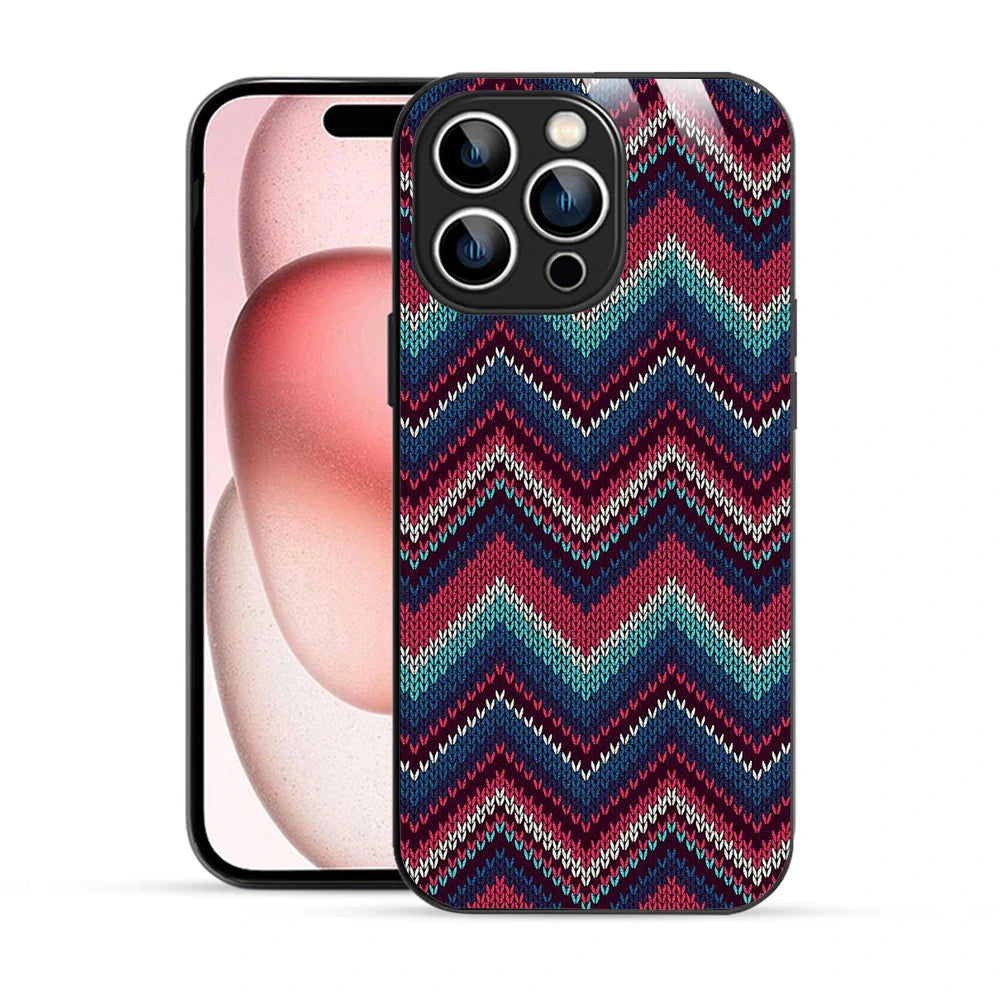 Bornstud Cozy Knit Pattern Aesthetic Printed Case for iPhone 15 Pro