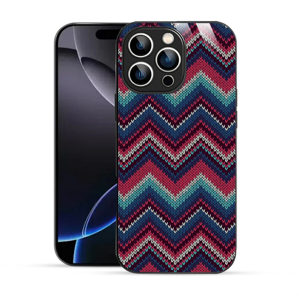 Bornstud Cozy Knit Pattern Aesthetic Printed Case for iPhone 16 Pro