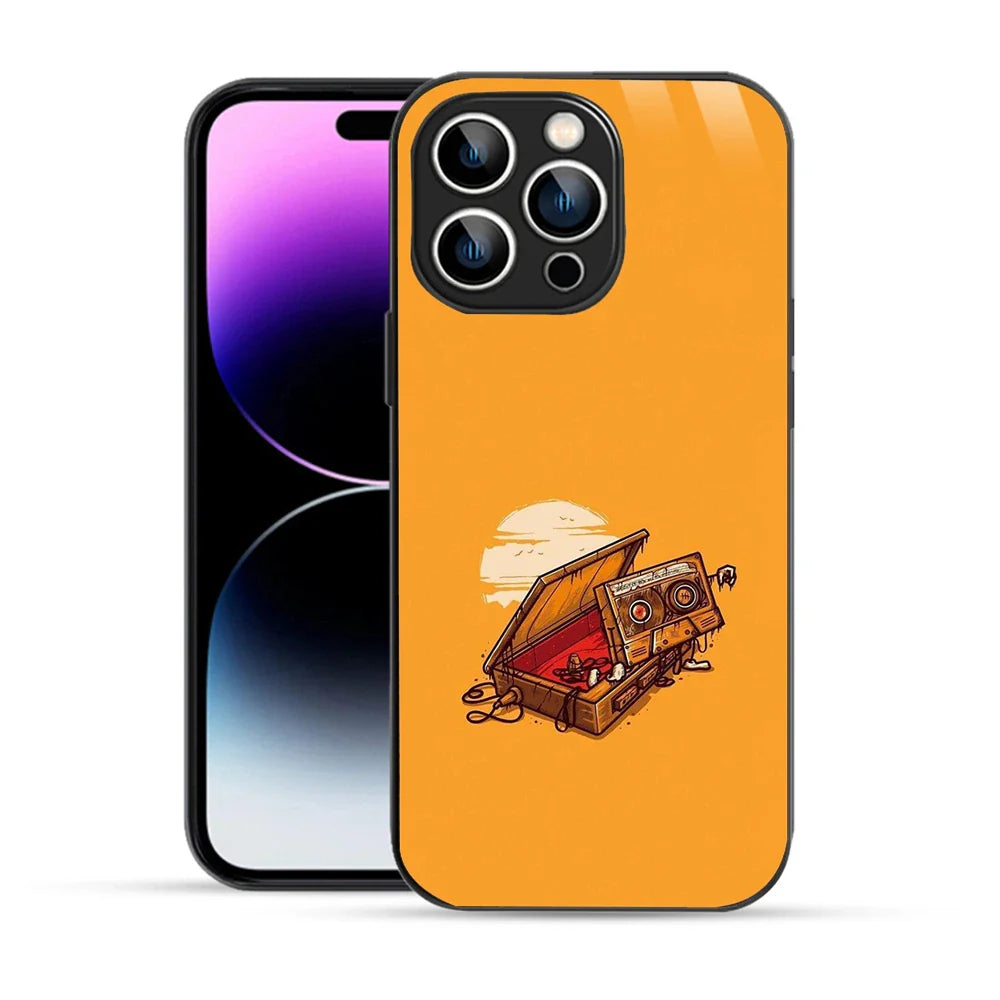 Bornstud Retro Cassette Vibes Printed Case for iPhone 14 Pro Max