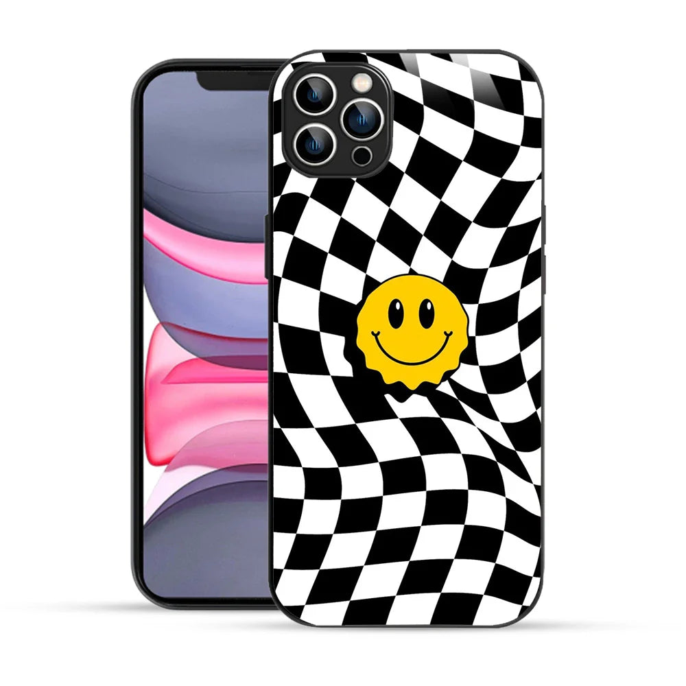 Bornstud Wavy Smile Check Printed Case for iPhone 12 Pro