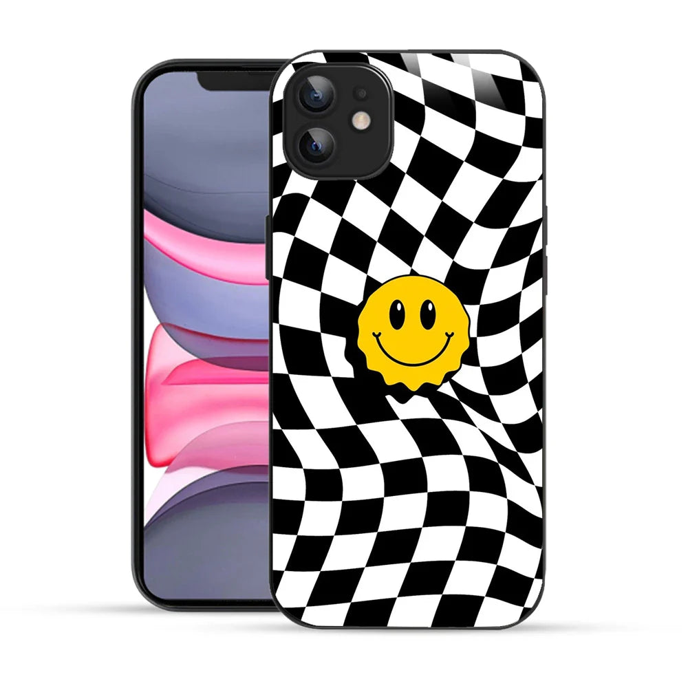 Bornstud Wavy Smile Check Printed Case for iPhone 11