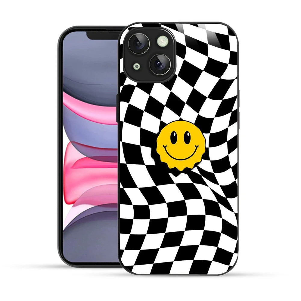 Bornstud Wavy Smile Check Printed Case for iPhone 14 Plus