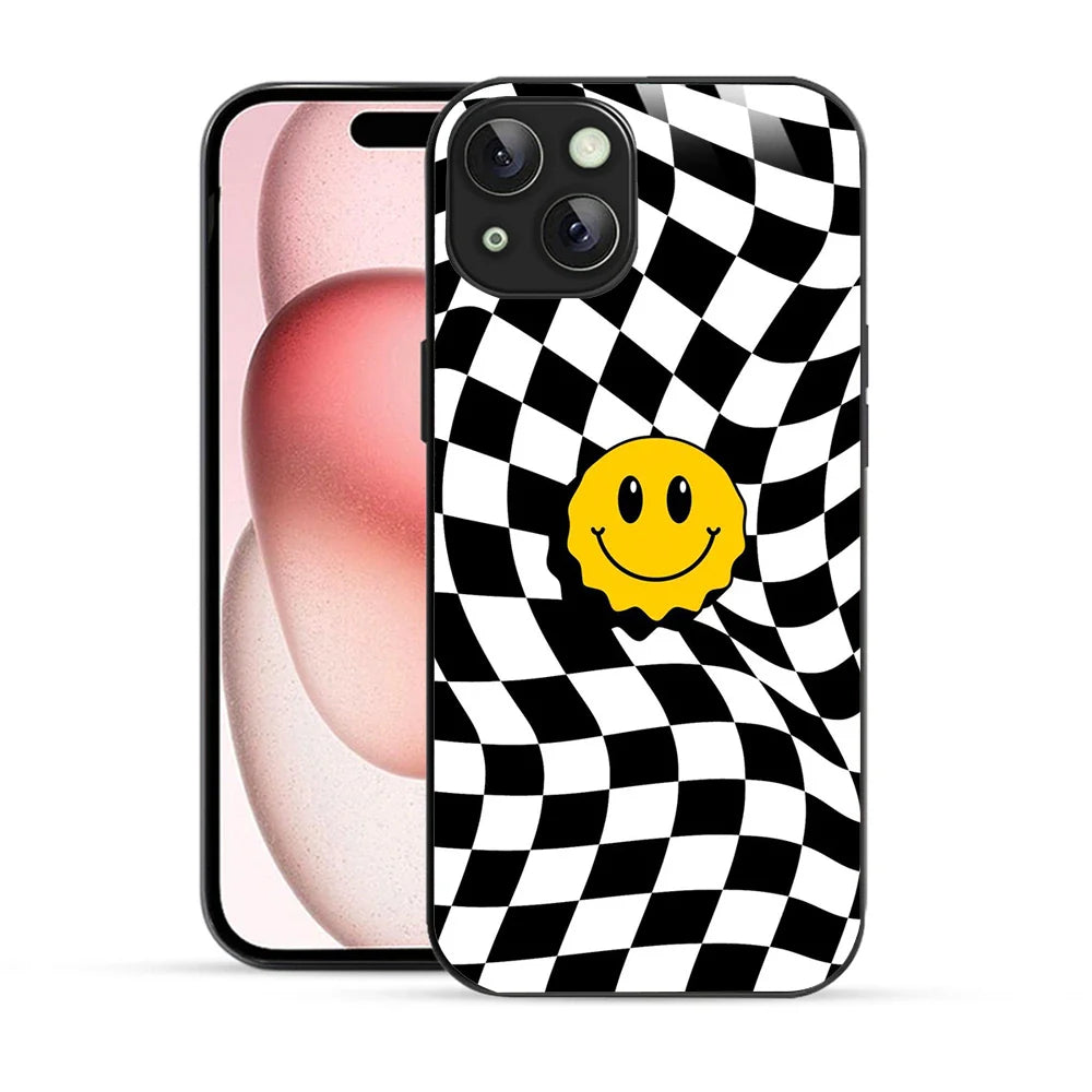 Bornstud Wavy Smile Check Printed Case for iPhone 15 Plus