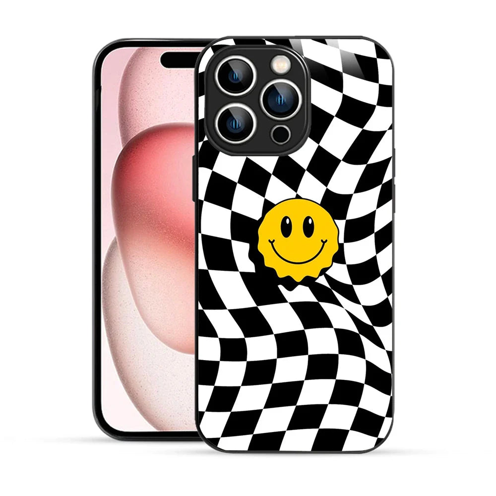 Bornstud Wavy Smile Check Printed Case for iPhone 15 Pro Max