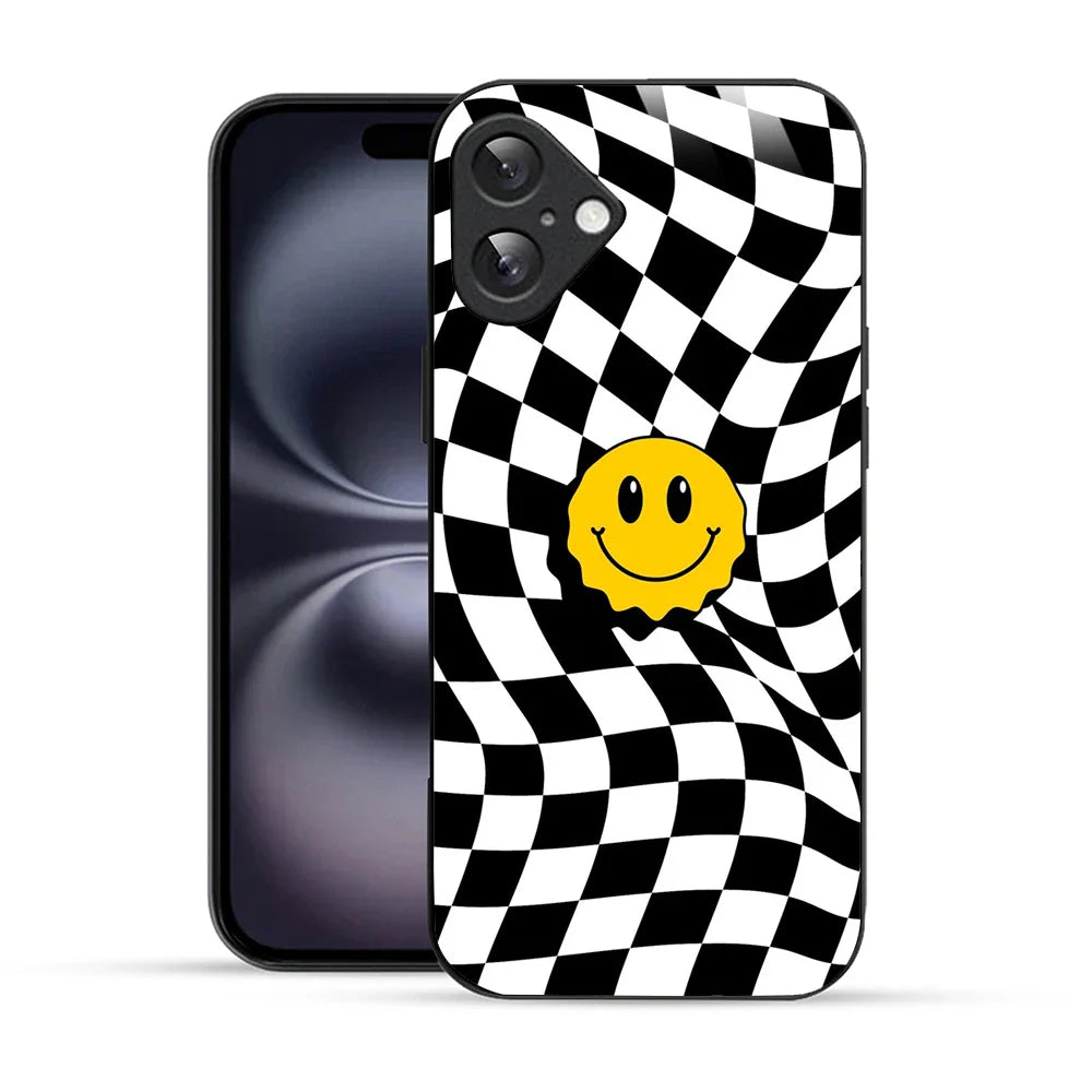 Bornstud Wavy Smile Check Printed Case for iPhone 16 Plus