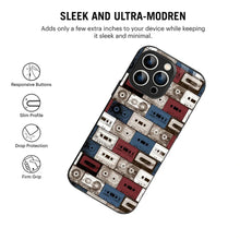 Bornstud Retro Tape Stack Printed Case for iPhone 14 Pro Max