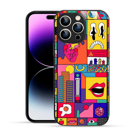 Bornstud Pop Art Collage Printed Case for iPhone 14 Pro