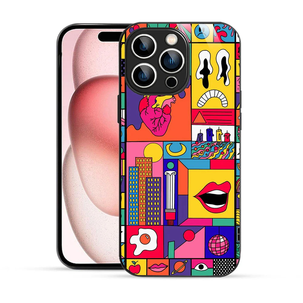 Bornstud Pop Art Collage Printed Case for iPhone 15 Pro
