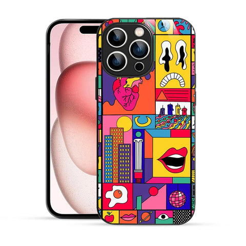 Bornstud Pop Art Collage Printed Case for iPhone 15 Pro