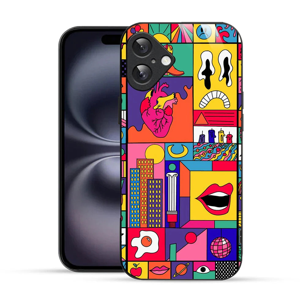 Bornstud Pop Art Collage Printed Case for iPhone 16 Plus