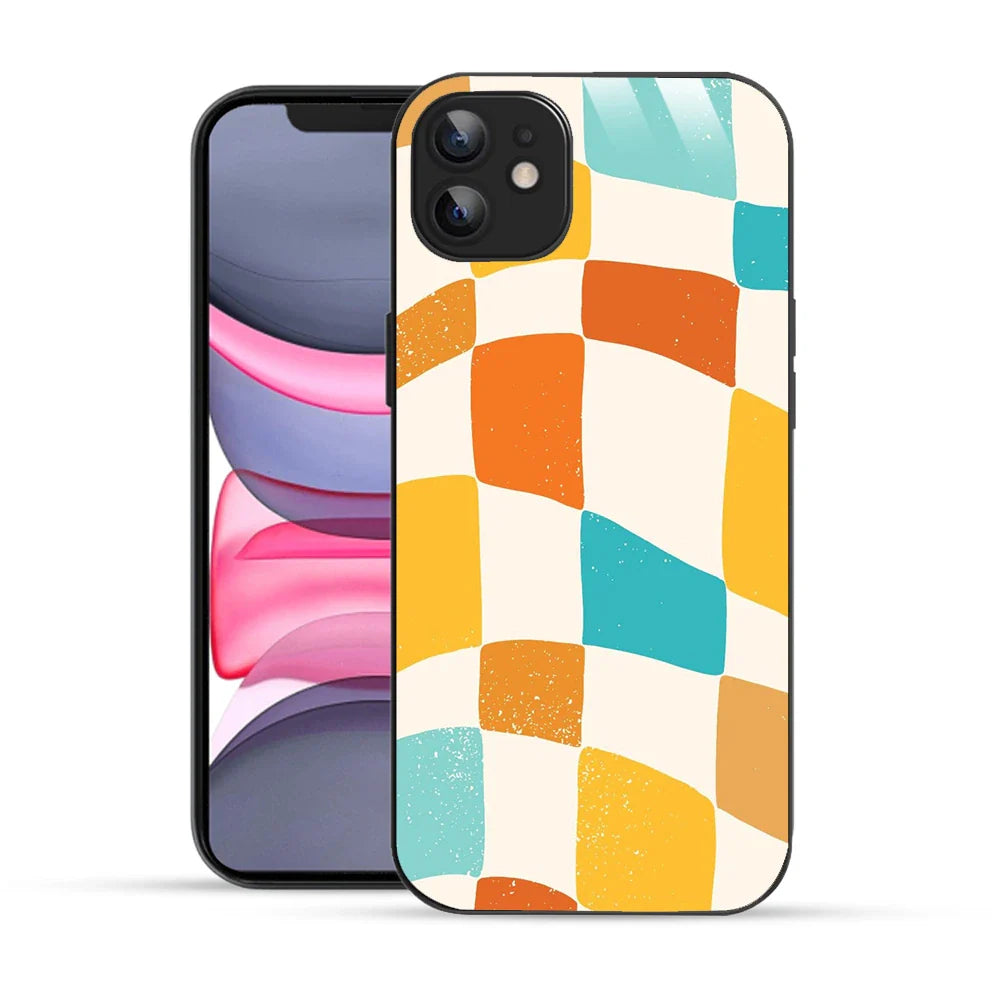 Bornstud Retro Checkerboard Printed Case for iPhone 11