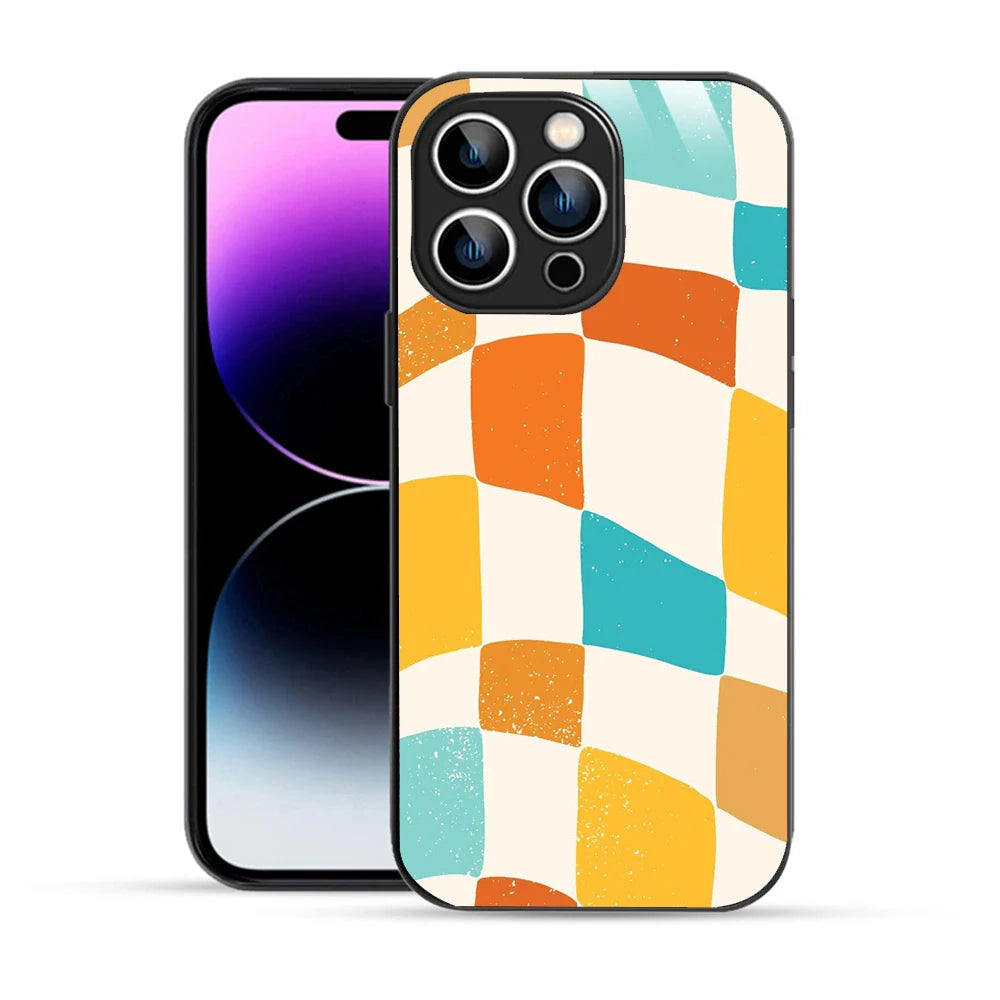 Bornstud Retro Checkerboard Printed Case for iPhone 14 Pro Max