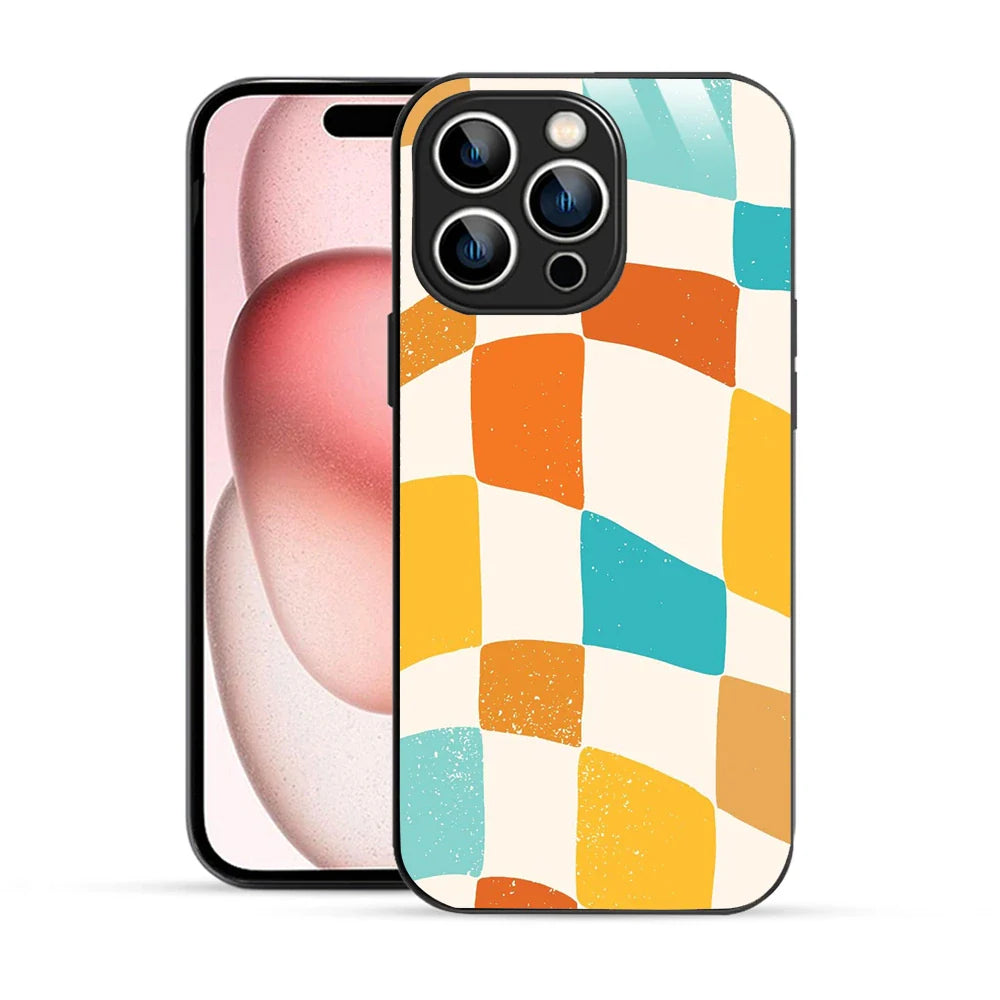Bornstud Retro Checkerboard Printed Case for iPhone 15 Pro Max