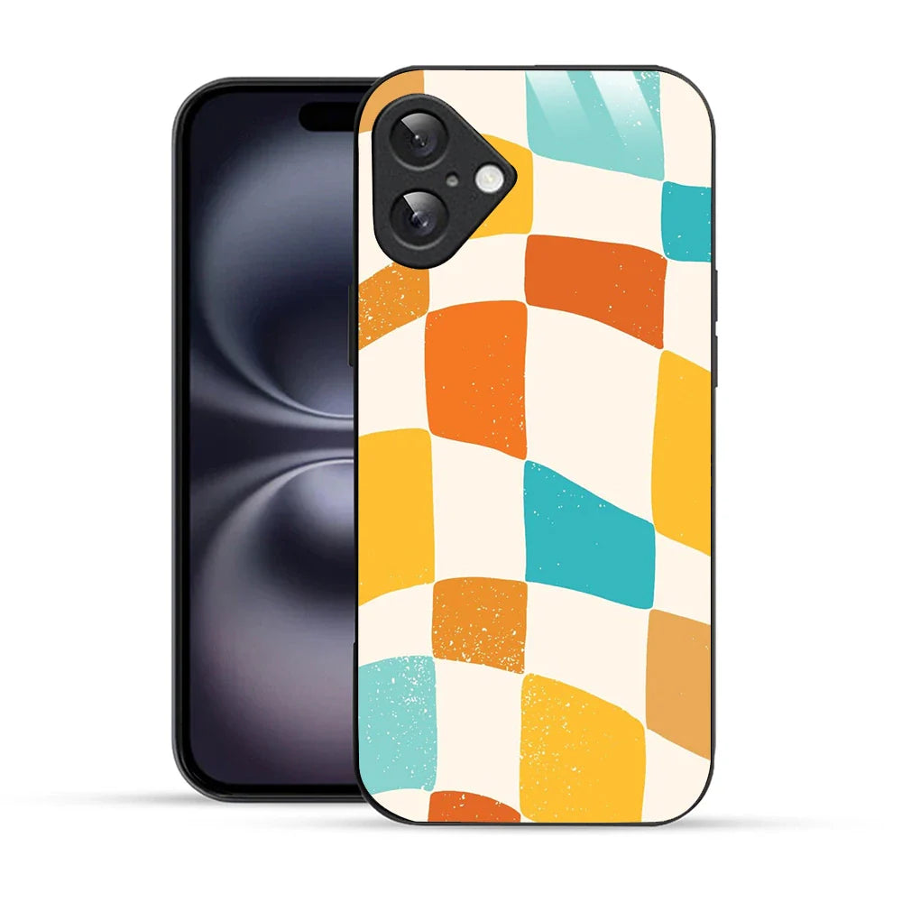 Bornstud Retro Checkerboard Printed Case for iPhone 16 Plus