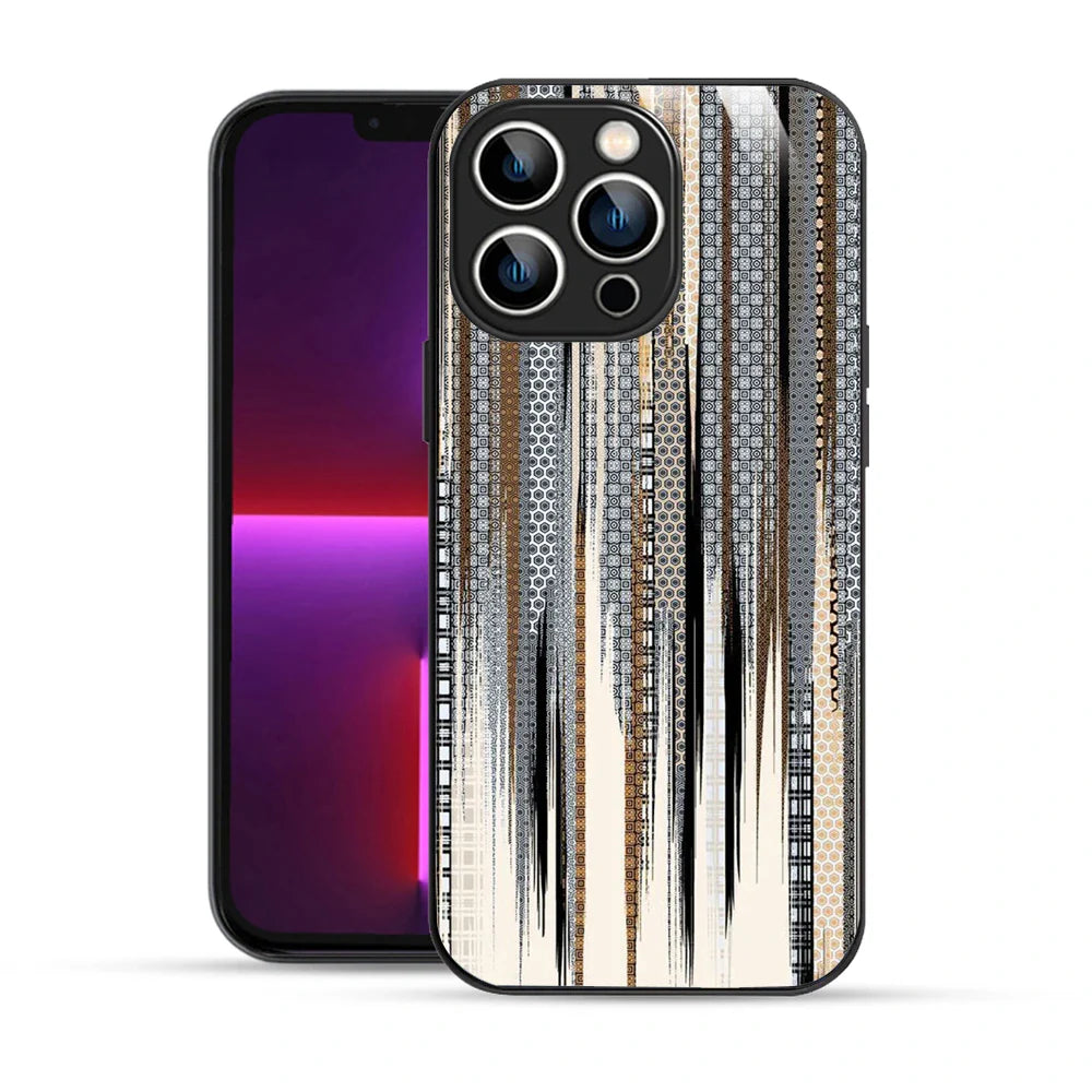 Bornstud Metallic Stripes Printed Case for iPhone 13 Pro