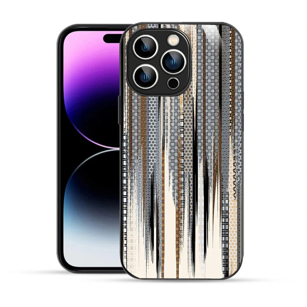 Bornstud Metallic Stripes Printed Case for iPhone 14 Pro