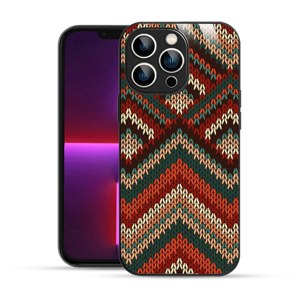 Bornstud Cozy Knit Chevron Printed Case for iPhone 13 Pro