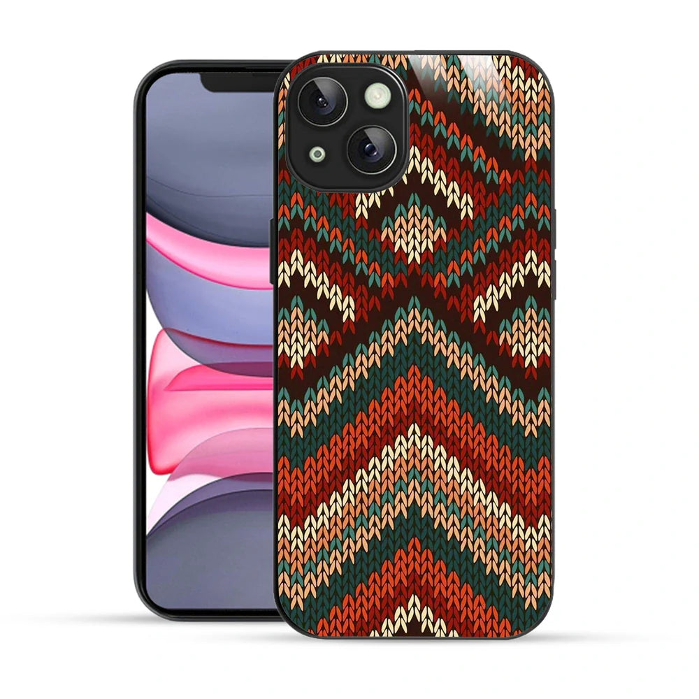 Bornstud Cozy Knit Chevron Printed Case for iPhone 14 Plus
