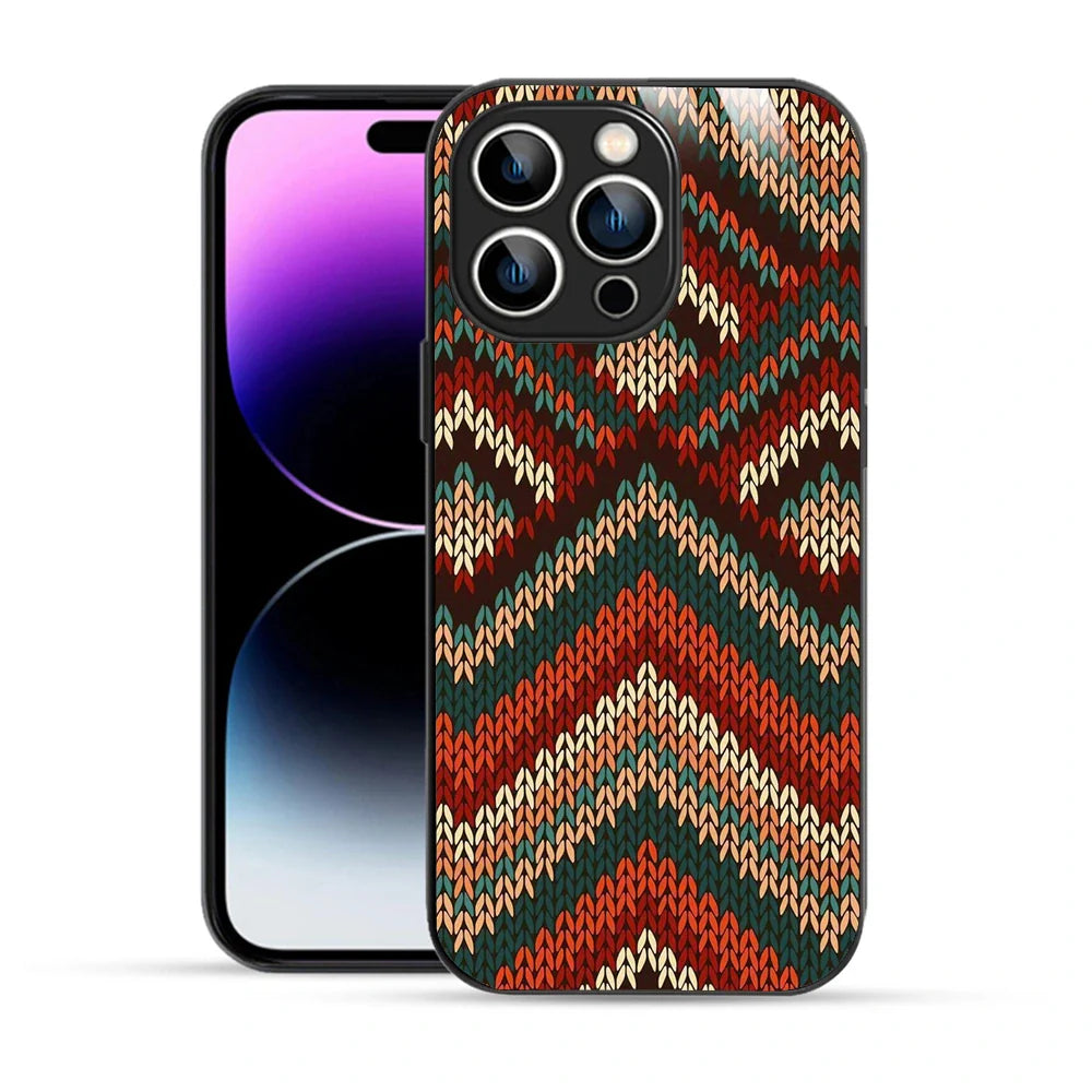 Bornstud Cozy Knit Chevron Printed Case for iPhone 14 Pro