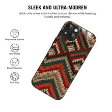 Bornstud Cozy Knit Chevron Printed Case for iPhone 15