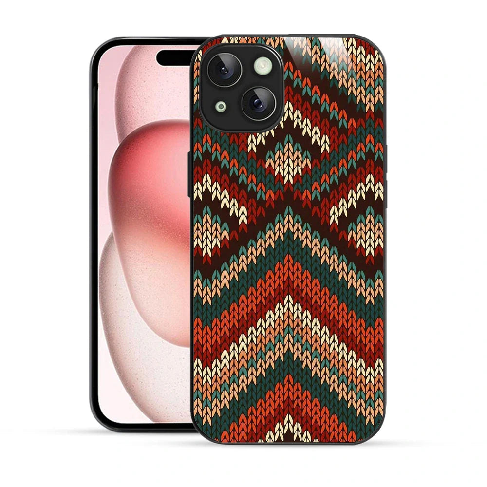 Bornstud Cozy Knit Chevron Printed Case for iPhone 15 Plus