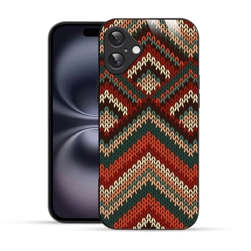 Bornstud Cozy Knit Chevron Printed Case for iPhone 16