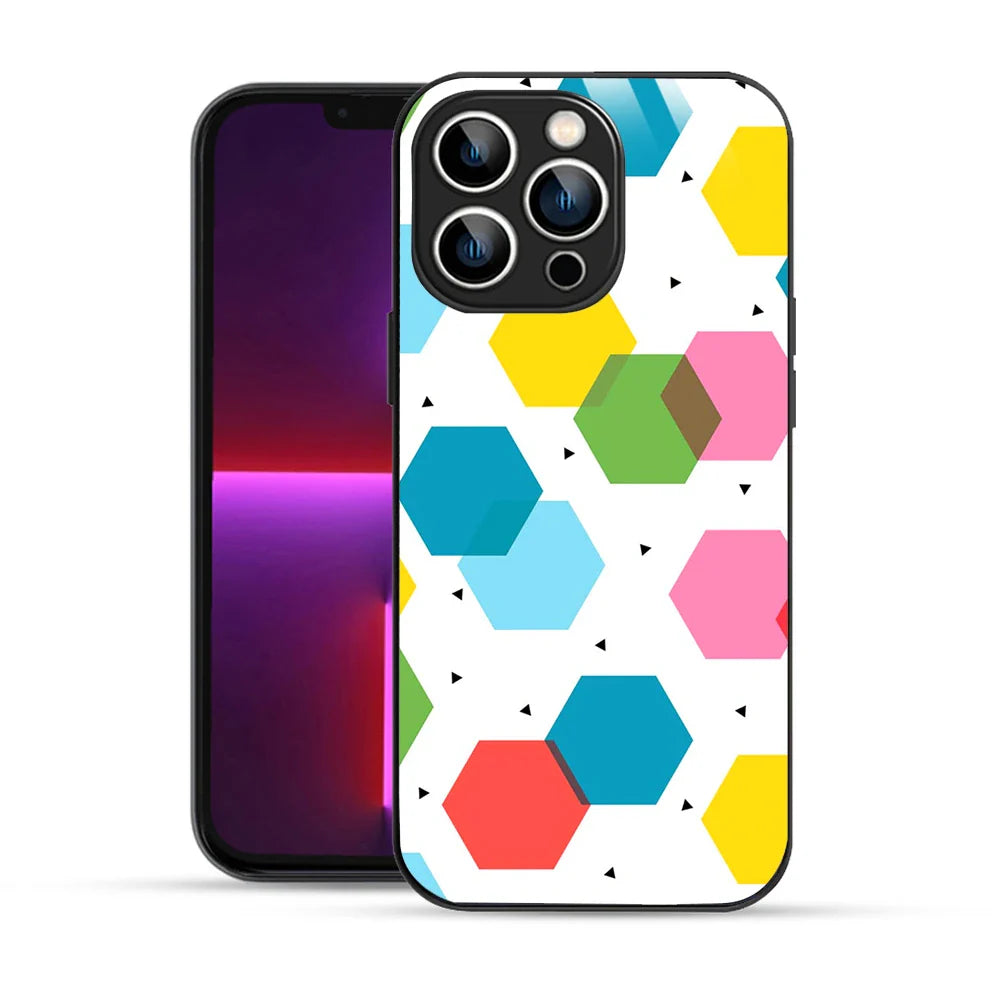 Bornstud Geometric Honeycomb Printed Case for iPhone 13 Pro