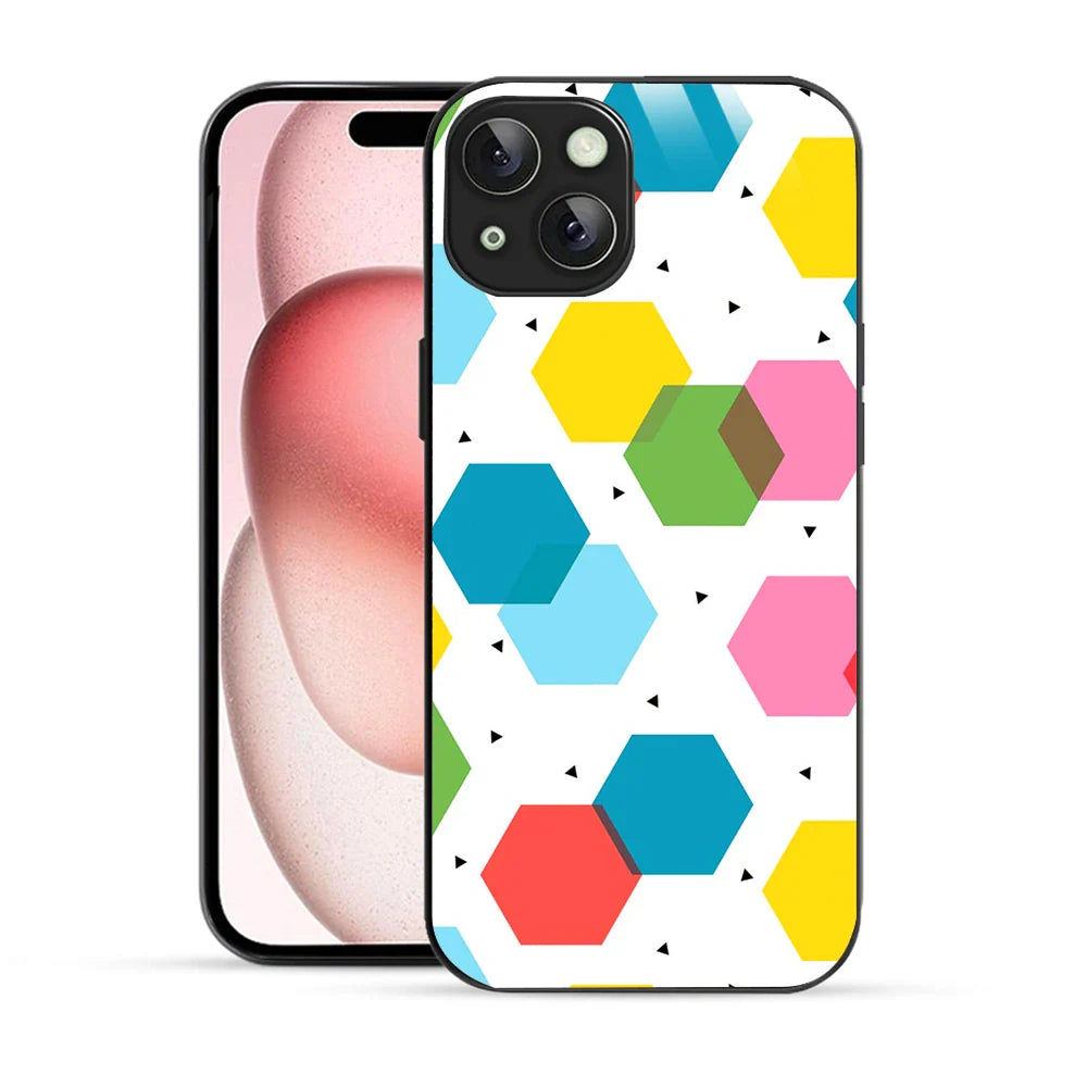 Bornstud Geometric Honeycomb Printed Case for iPhone 15 Plus