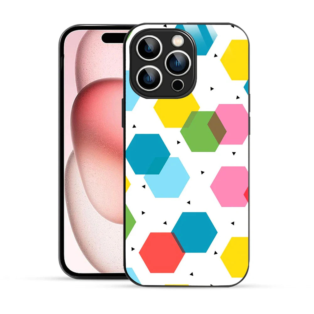 Bornstud Geometric Honeycomb Printed Case for iPhone 15 Pro Max
