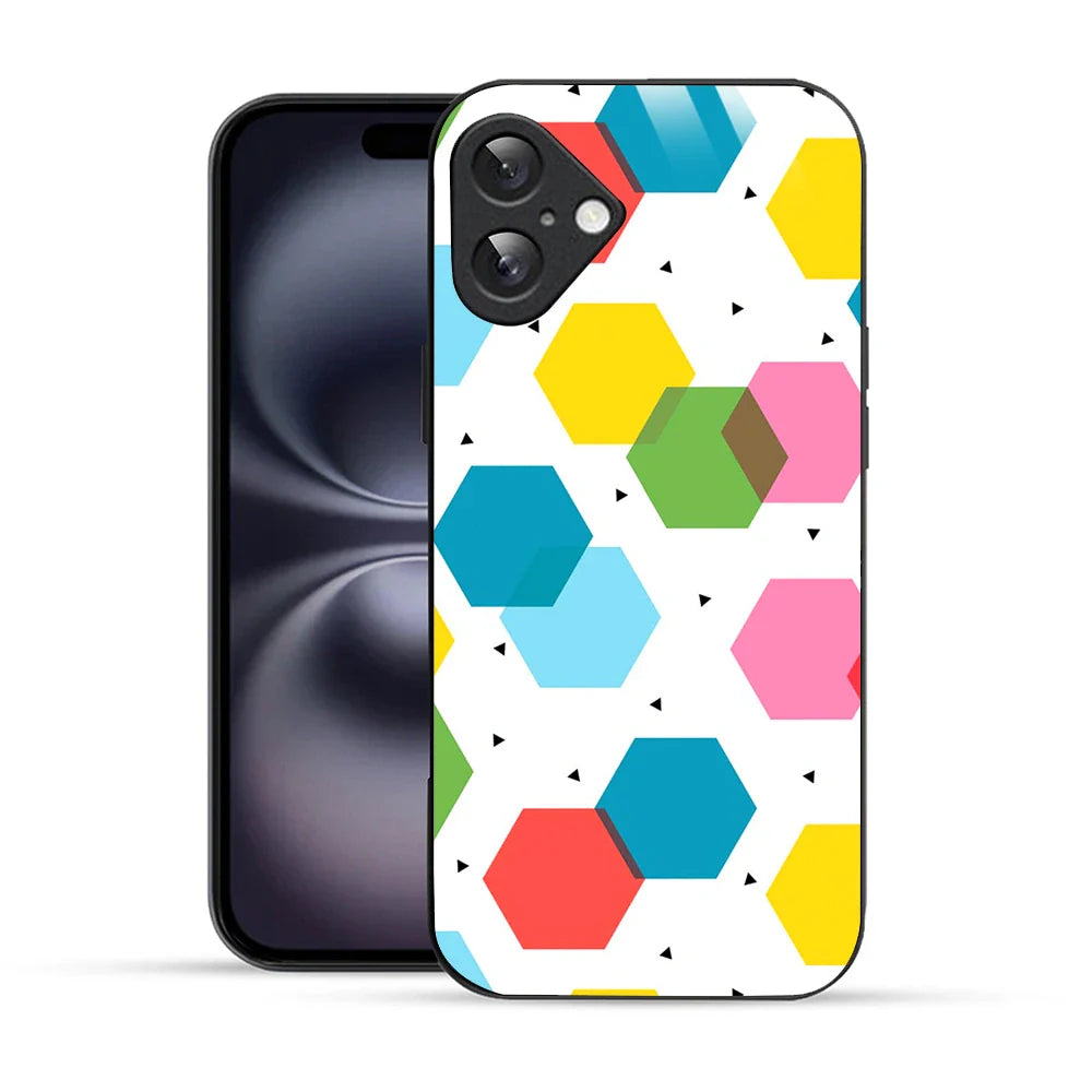 Bornstud Geometric Honeycomb Printed Case for iPhone 16 Plus