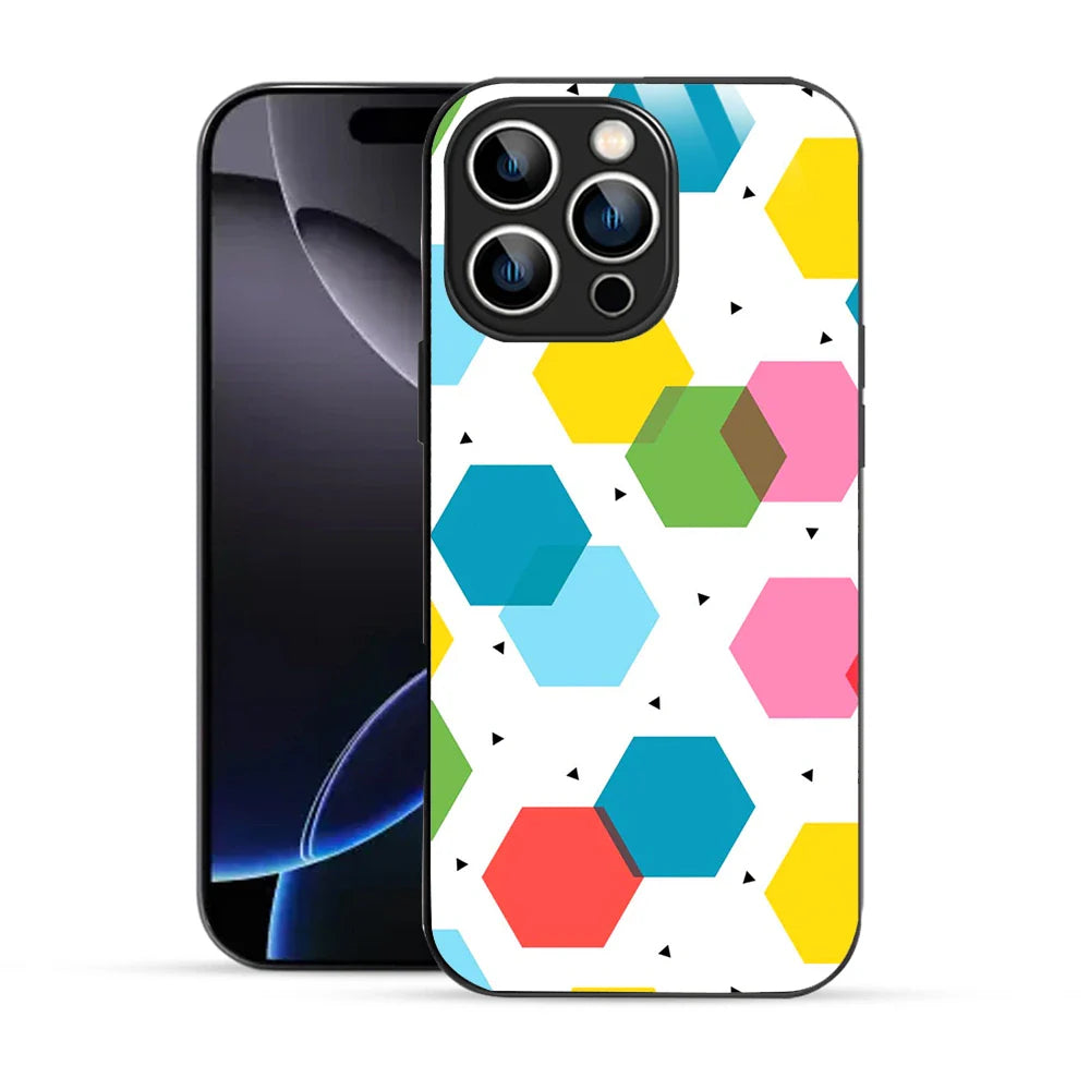 Bornstud Geometric Honeycomb Printed Case for iPhone 16 Pro Max