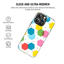 Bornstud Geometric Honeycomb Printed Case for iPhone 16 Pro Max