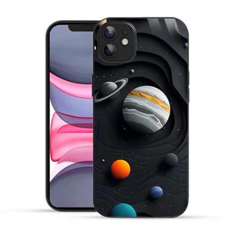 Bornstud Galaxy Solar collage Black Printed Case for iPhone 11