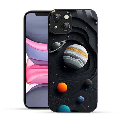 Bornstud Galaxy Solar collage Black Printed Case for iPhone 14 Plus