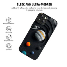 Bornstud Galaxy Solar collage Black Printed Case for iPhone 15