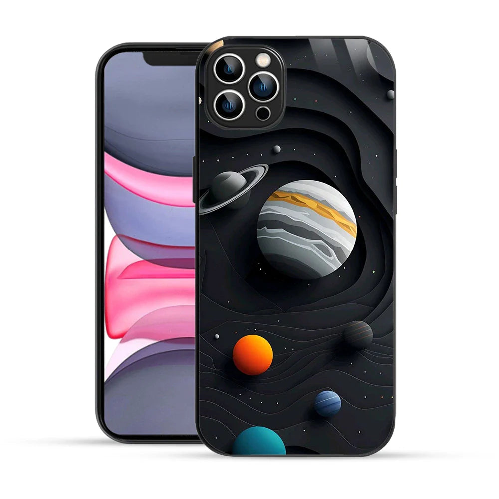 Bornstud Galaxy Solar collage Black Printed Case for iPhone 11 Pro