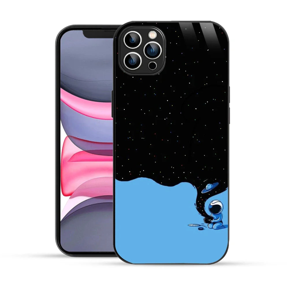 Bornstud Galaxy Astronouts blue Printed Case for iPhone 12 Pro