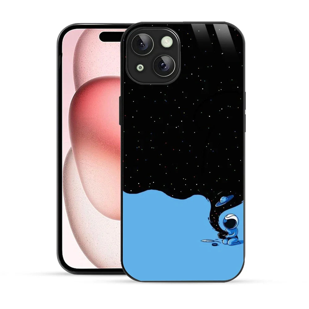 Bornstud Galaxy Astronouts blue Printed Case for iPhone 15
