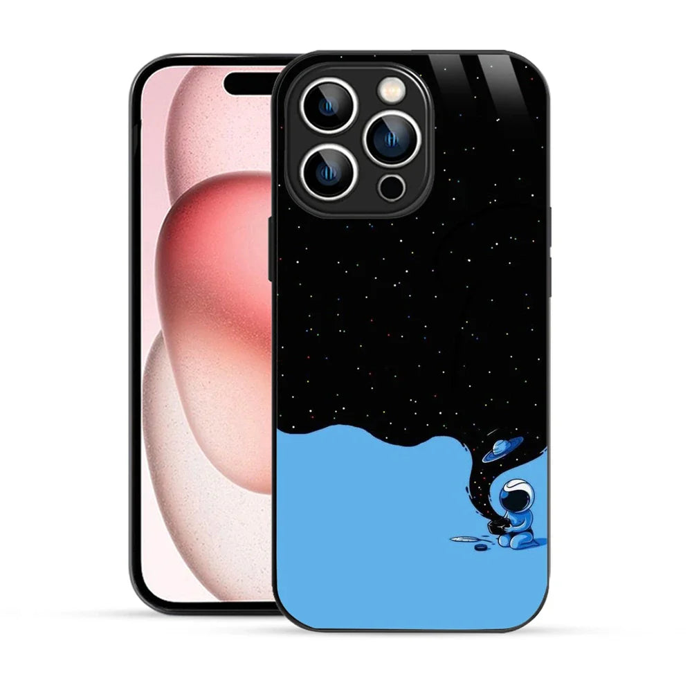 Bornstud Galaxy Astronouts blue Printed Case for iPhone 15 Pro