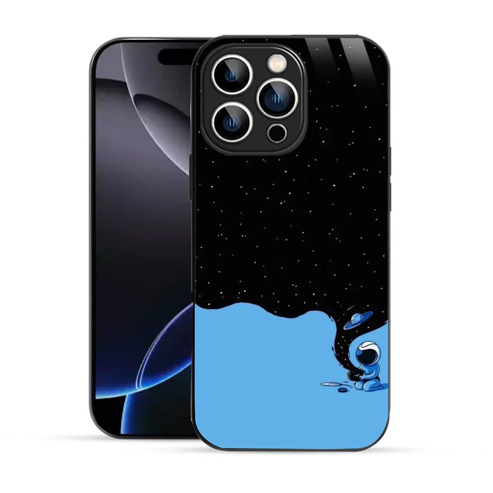 Bornstud Galaxy Astronouts blue Printed Case for iPhone 16 Pro