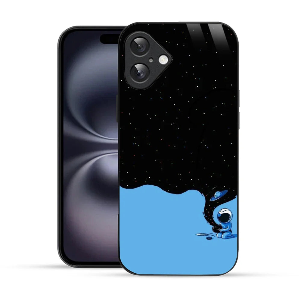 Bornstud Galaxy Astronouts blue Printed Case for iPhone 16 Plus