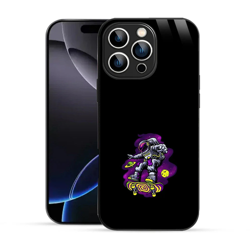 Bornstud Galaxy Astronout skate Printed Case for iPhone 16 Pro Max