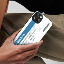 Bornstud Personalised my Boarding Pass Printed Case for iPhone 15 Plus Dirty Blue