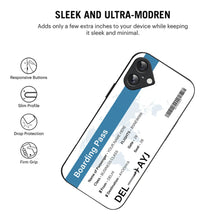 Bornstud Personalised my Boarding Pass Printed Case for iPhone 16 Dirty Blue