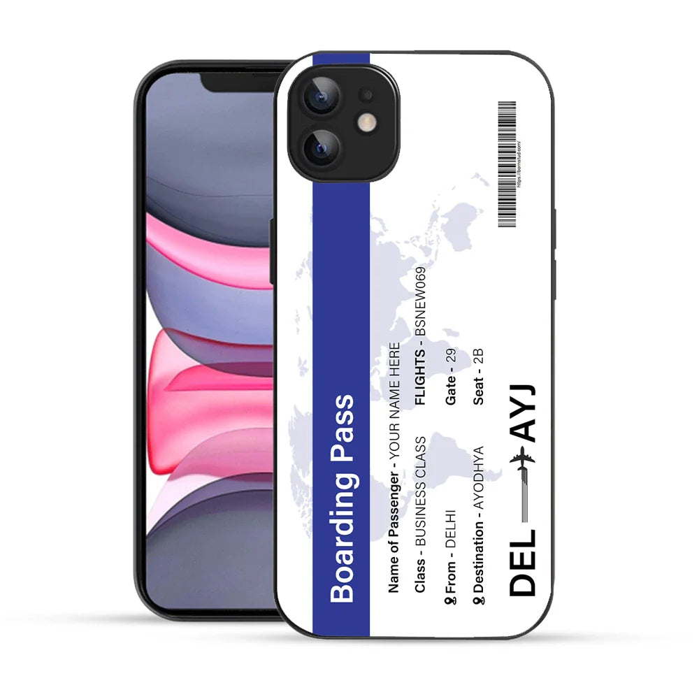 Bornstud Personalised my Boarding Pass Printed Case for iPhone 11 Cobalt