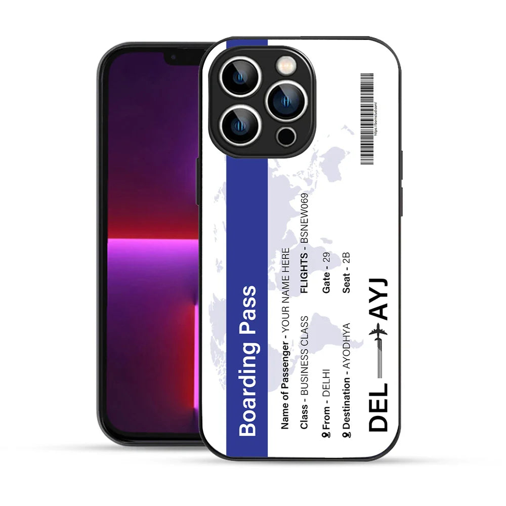 Bornstud Personalised my Boarding Pass Printed Case for iPhone 13 Pro Cobalt