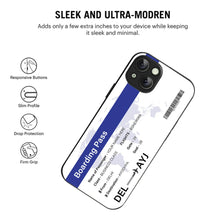 Bornstud Personalised my Boarding Pass Printed Case for iPhone 14 Cobalt