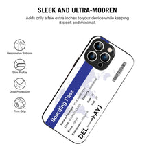 Bornstud Personalised my Boarding Pass Printed Case for iPhone 15 Pro Max Cobalt